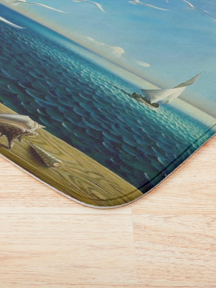 Alternate view of BOOK TO BIRDS: Vintage Fantasy Surreal Print Bath Mat