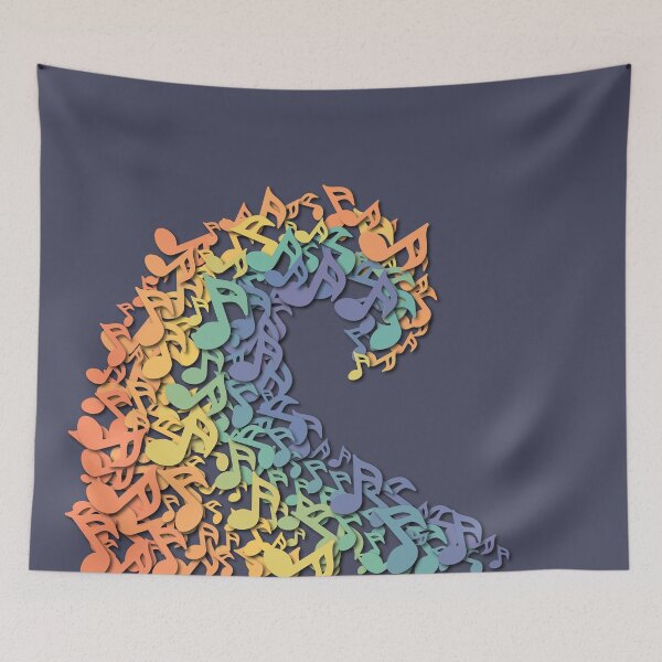Item preview, Dramabite The Rainbow Wave of Music Notes Colourful Cute Musician  designed and sold by dramabite.
