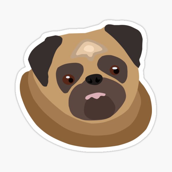 Pug Meme Stickers Redbubble - pug eating bread evil roblox