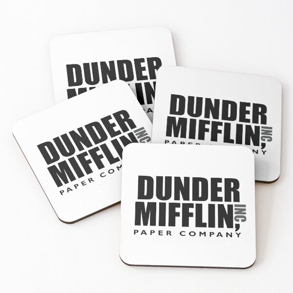 The Dunder Office Mifflin Inc. Design, T-Shirt, tshirt, tee, jersey, poster, Original Funny Gift Idea, Dwight Best Quote From Coasters (Set of 4)