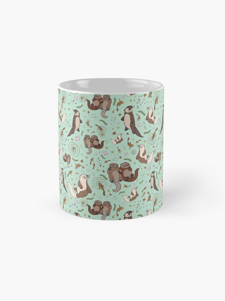 Alternate view of Otters in Blue Mug