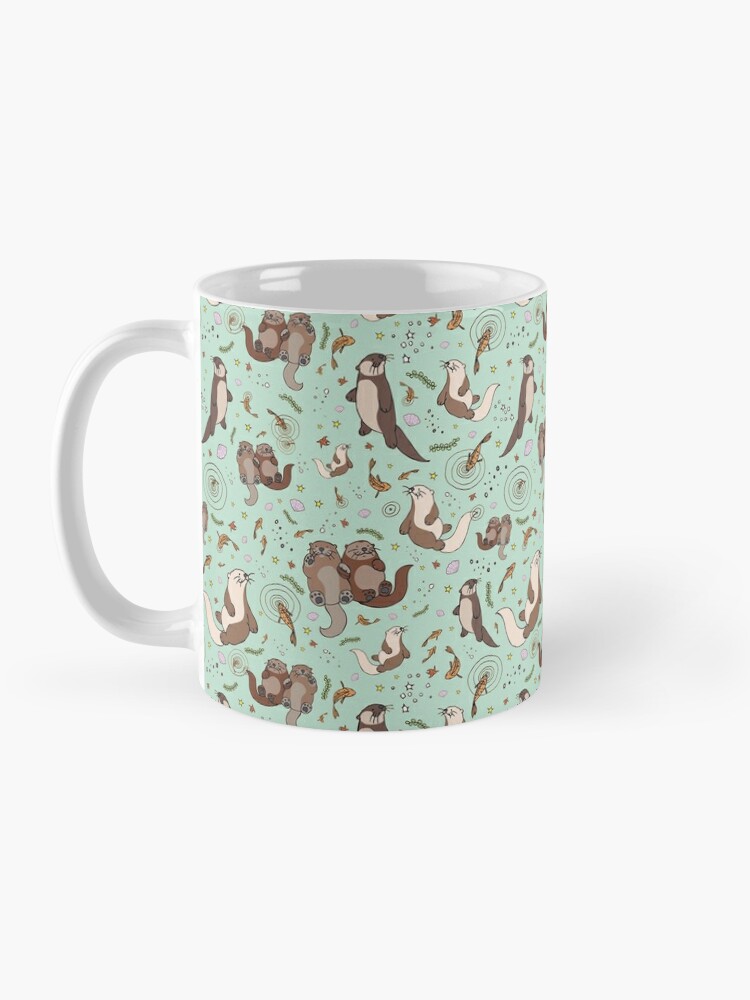 Alternate view of Otters in Blue Mug