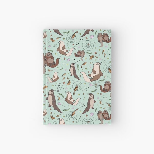 Otters in Blue Hardcover Journal