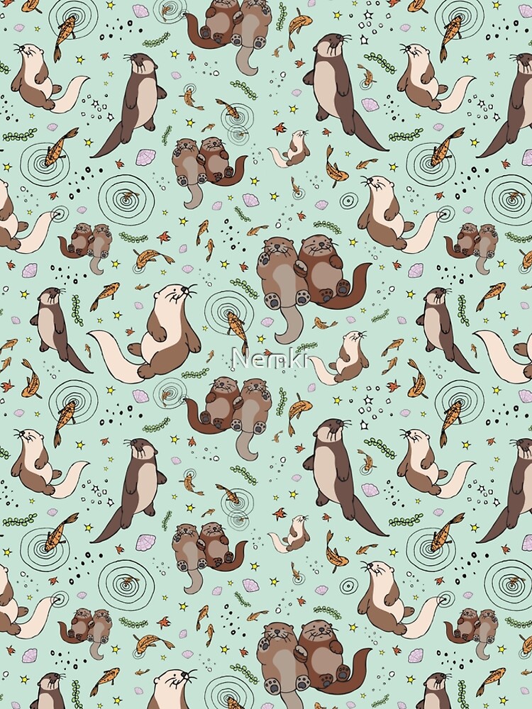 Otters in Blue by Nemki