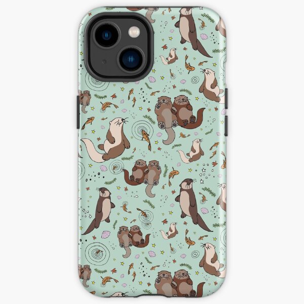Otters in Blue iPhone Tough Case