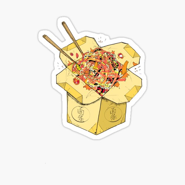 Noodles Takeout Sticker- Street Food - LoudMouse Crew Style Sticker