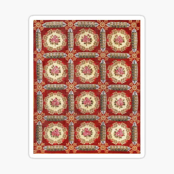 Item preview, Aubusson 19th Century French Rug Print designed and sold by Vicky Brago-Mitchell®.