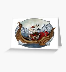 Santa Viking Greeting Card