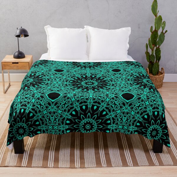Item preview, Turquoise Mandala Monochrome, Pattern 1, by Bennydoscope designed and sold by Bennydoscope.