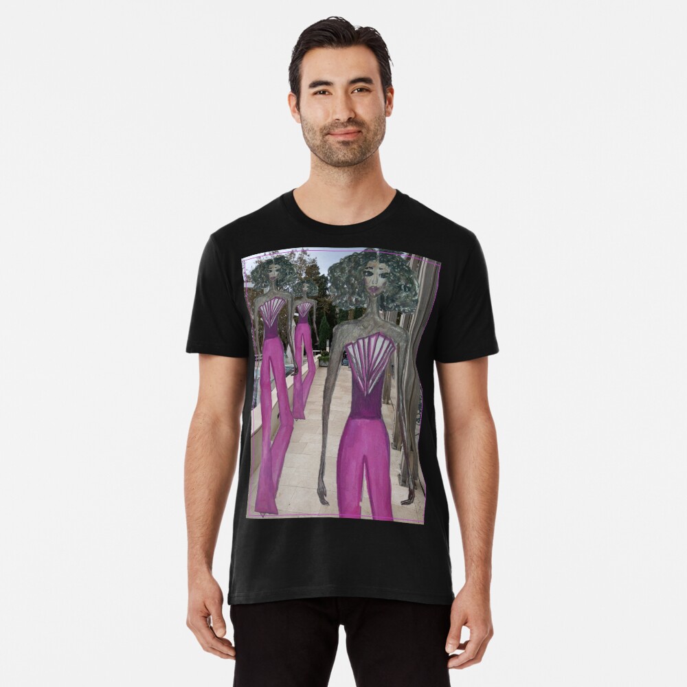 FASHION ART GIRL IN A PINK JUMPSUIT Premium T-Shirt