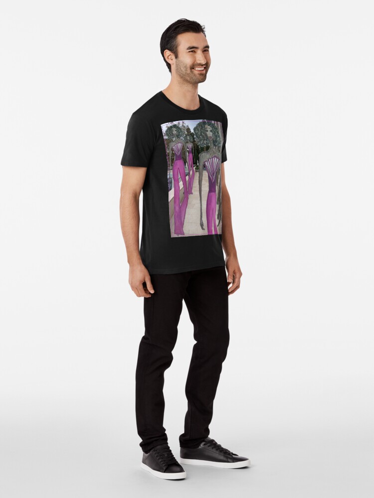 Alternate view of FASHION ART GIRL IN A PINK JUMPSUIT Premium T-Shirt