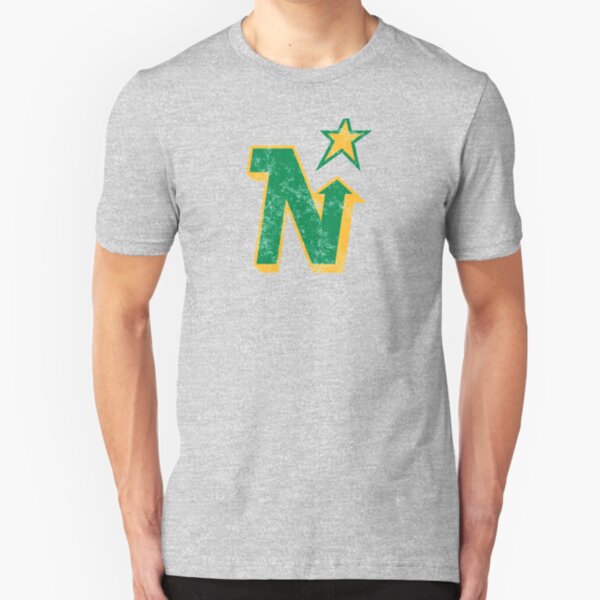 Minnesota North Stars Distressed Logo - Defunct Hockey Team - Minneapolis-Saint Paul - American Hockey Slim Fit T-Shirt