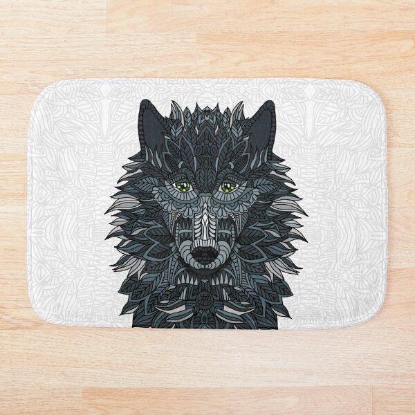 Black Wolf Bath Mats Redbubble - black wolf with black wings roblox