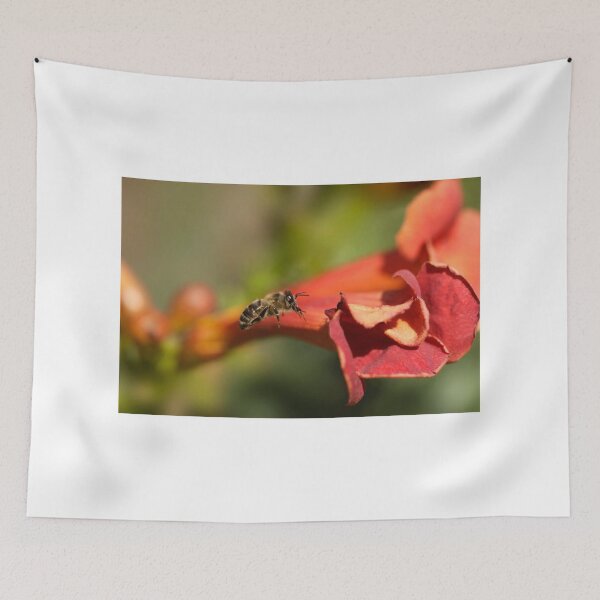 Item preview, bee flying over red flower designed and sold by olena2552.