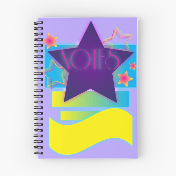 Item preview, NOTEBOOKS-Notes: 80s Retro Gradient Stars designed and sold by NeonOf1986.