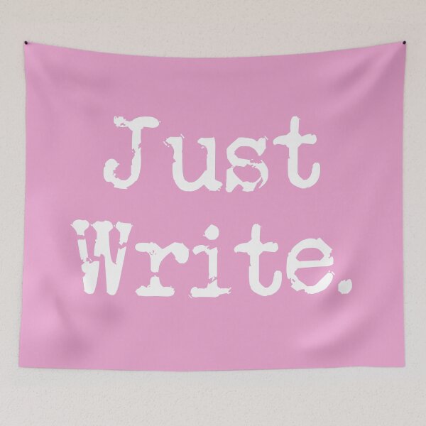 Item preview, Just Write. Vertical White Type Pretty Pink designed and sold by TeaRoseWriter.