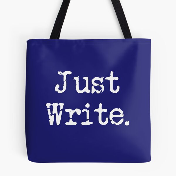 Item preview, Just Write. Vertical White Type Midnight Blue designed and sold by TeaRoseWriter.