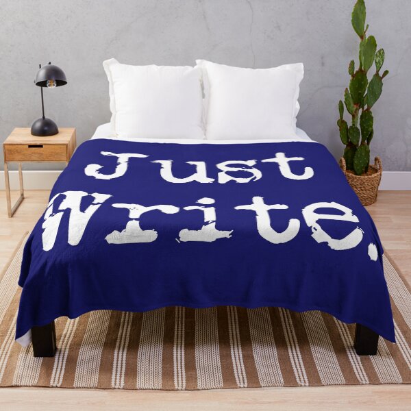 Item preview, Just Write. Vertical White Type Midnight Blue designed and sold by TeaRoseWriter.