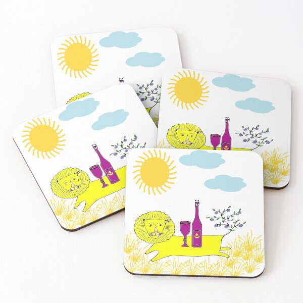 Item preview, Lion and the vottle of wine designed and sold by bonnashejve.