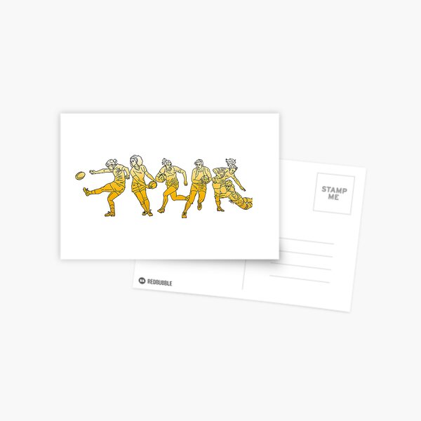 Yellow Rugby Girls! Postcard