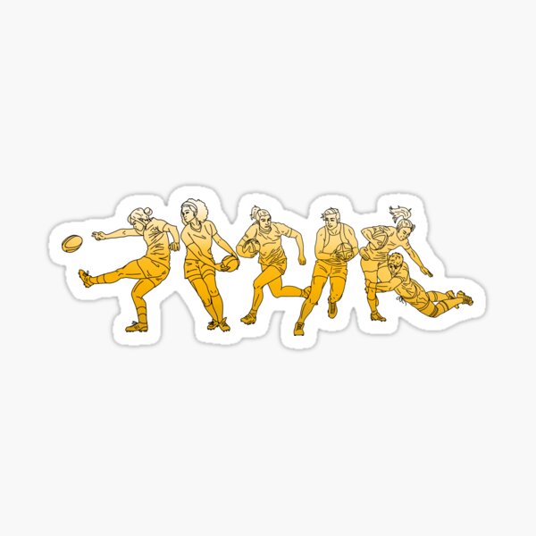 Yellow Rugby Girls! Sticker