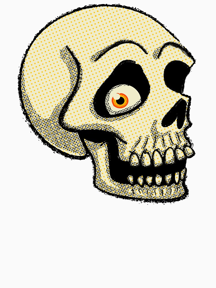 realistic skull with eyeballs drawings