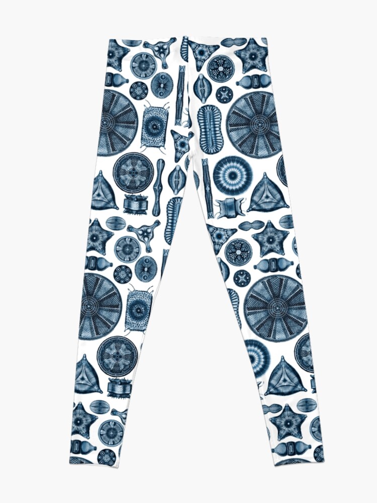 Alternate view of Ernst Haeckel Diatoms Navy Blue Leggings