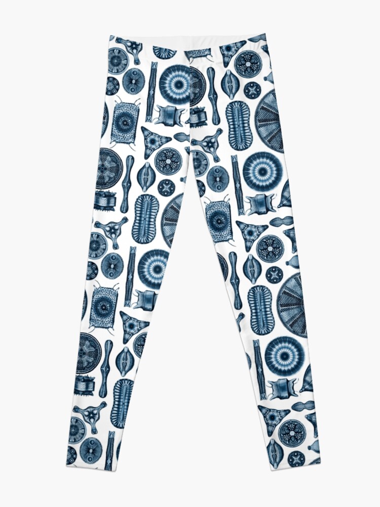 Alternate view of Ernst Haeckel Diatoms Navy Blue Leggings