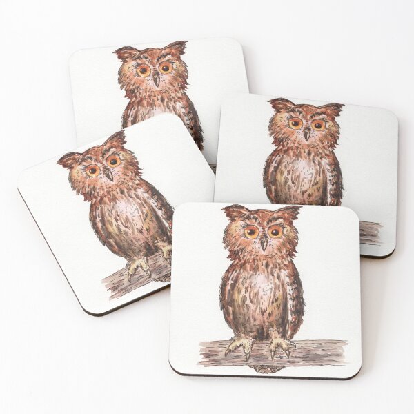 Item preview, Baby Owl Watercolor Painting Cute Bird designed and sold by Irina Sztukowski.