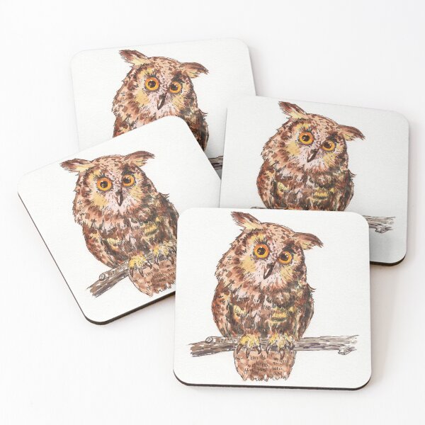 Item preview, Baby Owl Watercolor Painting Curious Bird designed and sold by Irina Sztukowski.