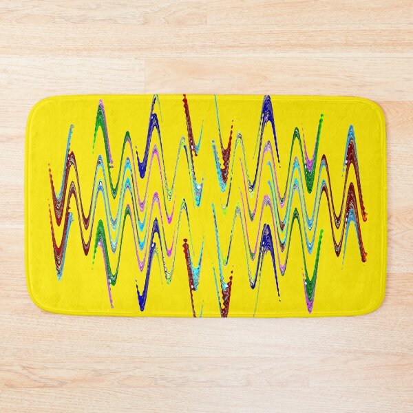 Item preview, Multicolored abstract spirals and waveform pattern on yellow background. designed and sold by IaroslavB.