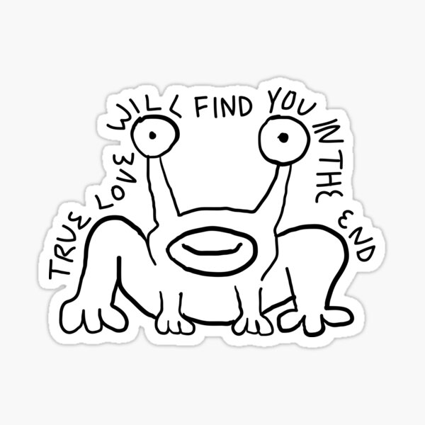 Daniel Johnston True Love Will Find You in the End Vintage Heart Song Lyric  Print