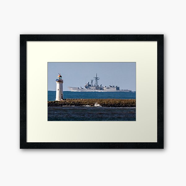 HMAS Melbourne going past Port Fairy Framed Art Print