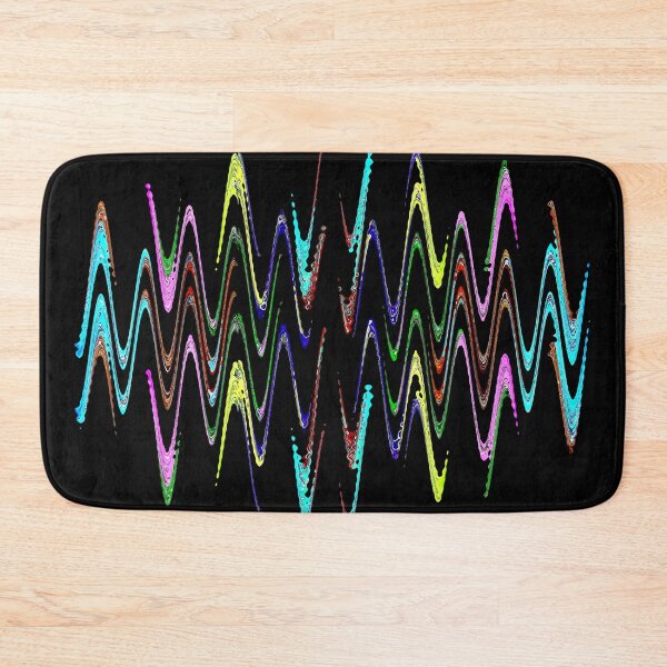 Item preview, Multicolored abstract spirals and waveform pattern on black. designed and sold by IaroslavB.