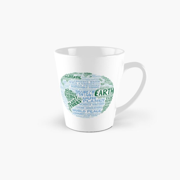 Protect Earth - Blue Green Words for Earth Tall Mug