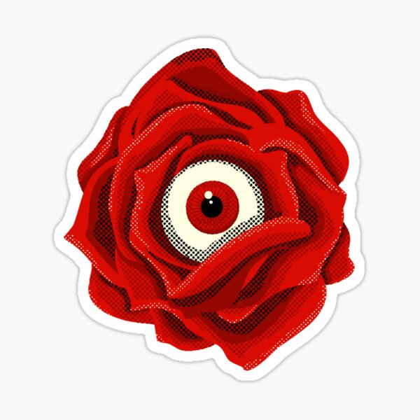 Halloween Roses Eyeballs & Spiders Pattern Sticker