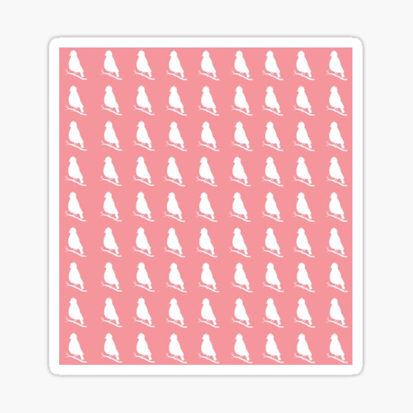 Motif d'oiseaux blancs sur fond corail Sticker