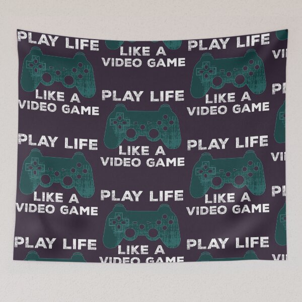 Item preview, Funny Gamer Geek Controller Play Life Like a Video Game print designed and sold by doodabobs.