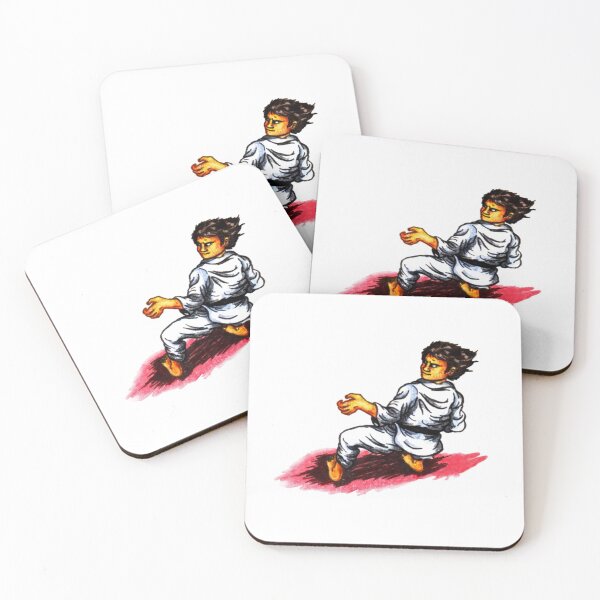 Item preview, watercolor cartoon illustration karate man training kata sequence designed and sold by Jonah Augustin Gray.