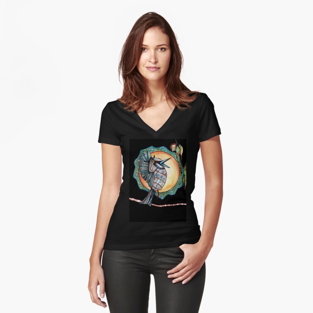 Item preview, Fitted V-Neck T-Shirt designed and sold by dishmoptop.