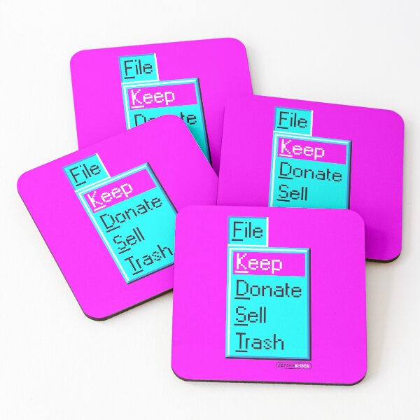 Item preview, Konmari Neon Pink Blue Decluttering Windows 95 Computer Menu designed and sold by JessicaAmber.