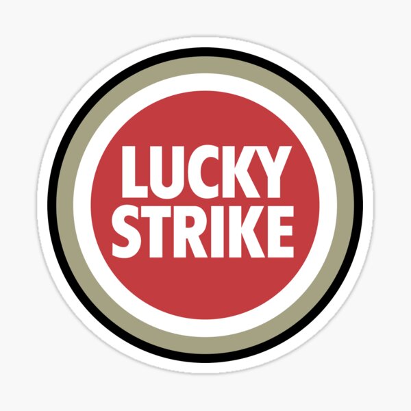 Logo Lucky Strike Rojo Blanco Pegatina
