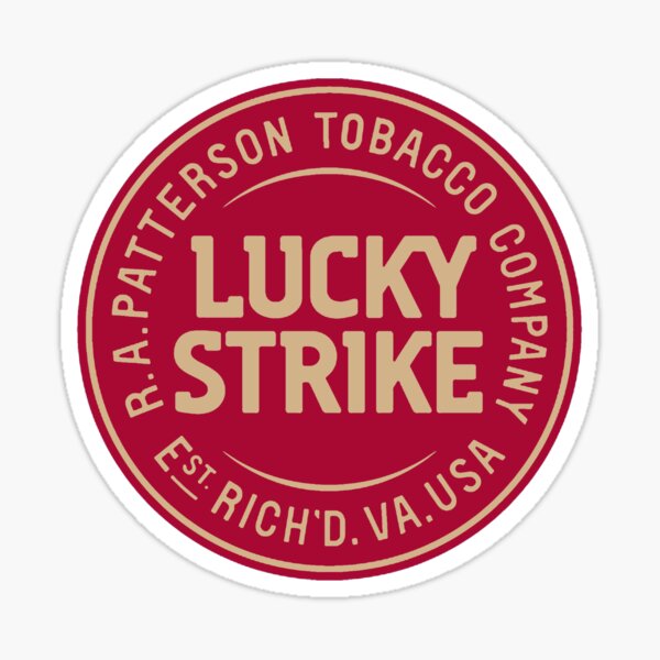 Logo Lucky Strike Rojo Oro Pegatina