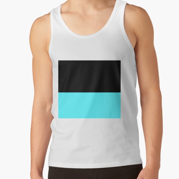 Solid Black Stripped Blue Tank Top