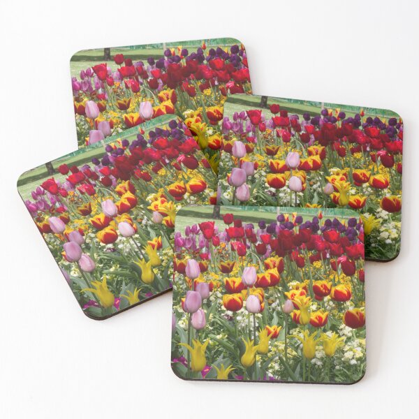 Item preview, London flowers in red, yellow, purple, pink, and white on green park designed and sold by Kyle Hamar.