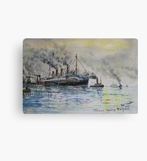 Titanic leaving Belfast. Canvas Print