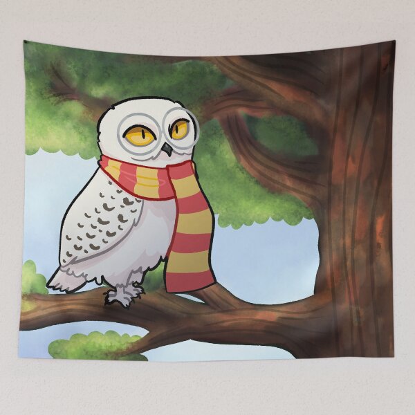 Item preview, Brave Snowy Owl with Scarf designed and sold by Ribombyliidae.