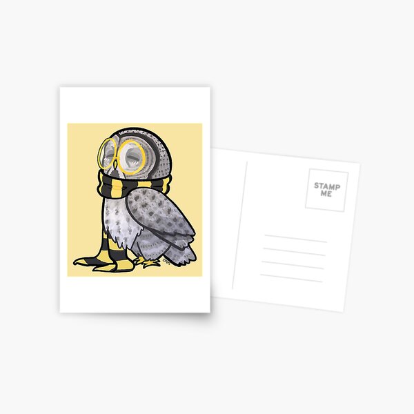 Kind Great Grey Owl with Scarf Postcard