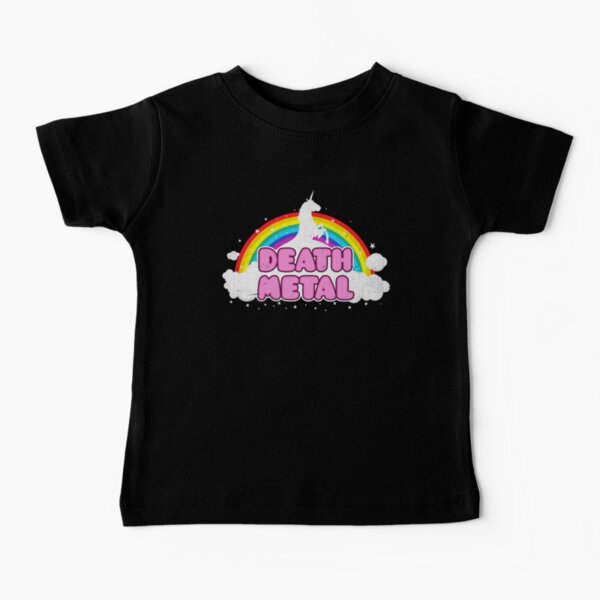 Death Metal Rainbow Unicorn Baby T-Shirt