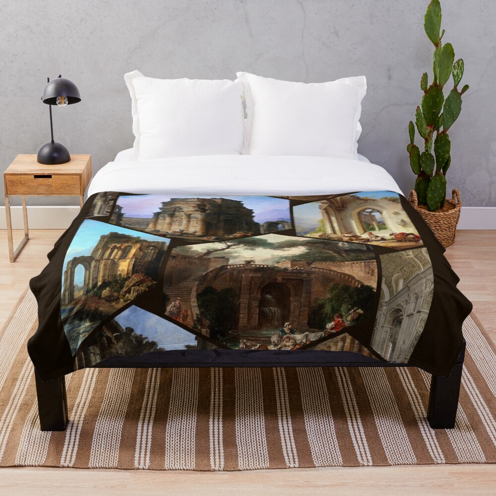 Xzendor7 Comforters, Duvet Covers and Throw Blankets - Elegance and Beauty 35 Old Masters Paintings VOL 02 Architecture Throw Blanket